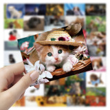 50pcs Cat Dog graffiti stickers decorative suitcase notebook waterproof detachable stickers