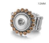 38 styles snaps adjustable sliver Ring with rhinestone fit 12mm snap snap button jewelry