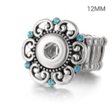 38 styles snaps adjustable sliver Ring with rhinestone fit 12mm snap snap button jewelry