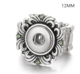 38 styles snaps adjustable sliver Ring with rhinestone fit 12mm snap snap button jewelry