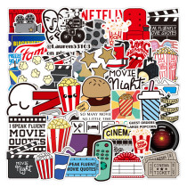 50pcs Movie party graffiti stickers decorative suitcase notebook waterproof detachable stickers