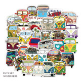 50pcs Bus Car graffiti stickers decorative suitcase notebook waterproof detachable stickers
