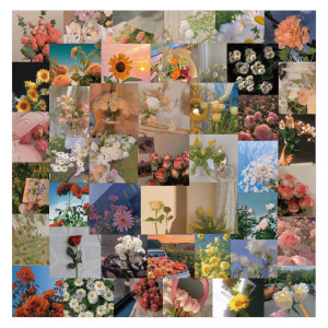 50pcs Flower landscape  graffiti stickers decorative suitcase notebook waterproof detachable stickers
