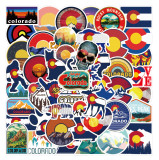 50pcs Famous city Colorado graffiti stickers decorative suitcase notebook waterproof detachable stickers