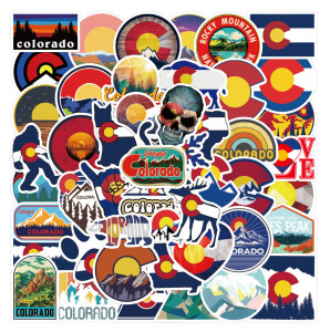 50pcs Famous city Colorado graffiti stickers decorative suitcase notebook waterproof detachable stickers