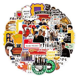 50pcs American TV series Friends graffiti stickers decorative suitcase notebook waterproof detachable stickers