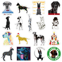 50pcs Great Dane pet graffiti stickers decorative suitcase notebook waterproof detachable stickers
