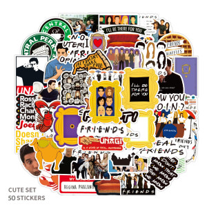 50pcs American TV series Friends graffiti stickers decorative suitcase notebook waterproof detachable stickers