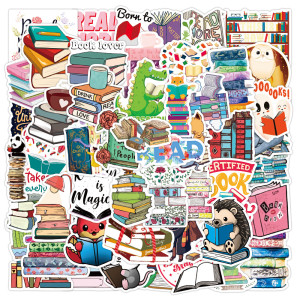 50pcs Book Lover graffiti stickers decorative suitcase notebook waterproof detachable stickers