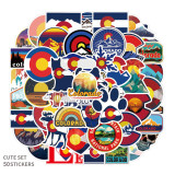 50pcs Famous city Colorado graffiti stickers decorative suitcase notebook waterproof detachable stickers