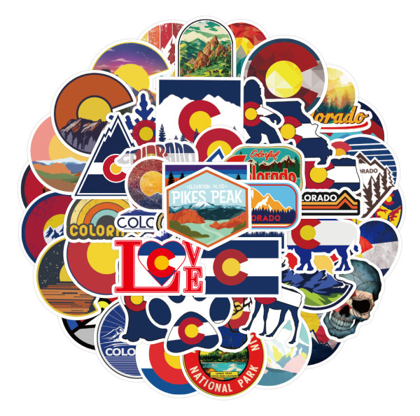 50pcs Famous city Colorado graffiti stickers decorative suitcase notebook waterproof detachable stickers