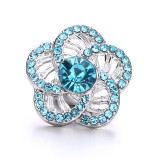 5 styles 20MM Flowers design Rhinestone  Metal snap buttons