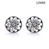 6 styles12MM Flowers design Rhinestone  Metal snap buttons