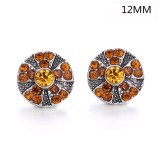 5 styles 12MM Flowers design Rhinestone  Metal snap buttons