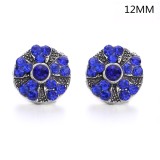 5 styles 12MM Flowers design Rhinestone  Metal snap buttons