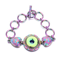 3 styles 1 buttons love PlatingColorful golden silver snap bracelet fit snaps jewelry