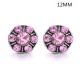 6 styles 12MM Flowers design Rhinestone  Metal snap buttons