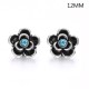 4 styles 12MM Flowers design Rhinestone  Metal snap buttons