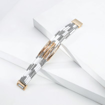4 styles Multilayer leather magnet buckle bracelet, soft leather pattern leather bracelet, copper tube