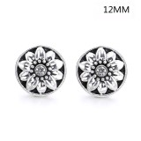 6 styles12MM Flowers design Rhinestone  Metal snap buttons
