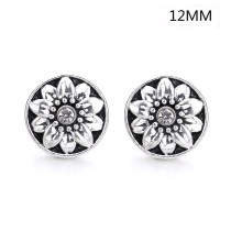 6 styles12MM Flowers design Rhinestone  Metal snap buttons
