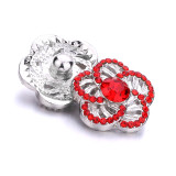 5 styles 20MM Flowers design Rhinestone  Metal snap buttons