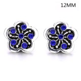 6 styles 12MM Flowers design Rhinestone  Metal snap buttons