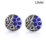6 styles 12MM Flowers design Rhinestone  Metal snap buttons