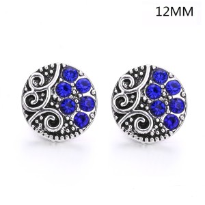 6 styles 12MM Flowers design Rhinestone  Metal snap buttons