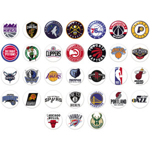 NEW  National Basketball Association NBA  Team Logos  20MM glass snap button