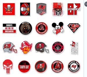 50pcs team Tampa Bay Buccaneers waterproof detachable stickers