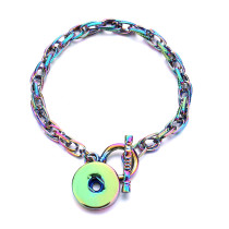 3 styles 1 buttons snap silver Colorful rose gold  bracelet fit snaps jewelry