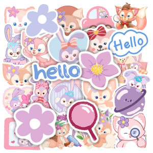 50pcs rabbit graffiti stickers decorative suitcase notebook waterproof detachable stickers