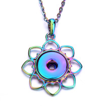 8 styles love Necklace 80CM chain Colorful  metal  fit 20MM chunks snap button jewelry