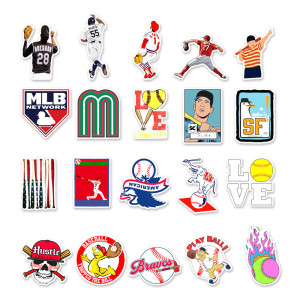 50pcs Baseball team graffiti stickers decorative suitcase notebook waterproof detachable stickers