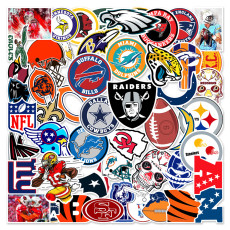 50pcs rugby graffiti stickers decorative suitcase notebook waterproof detachable stickers
