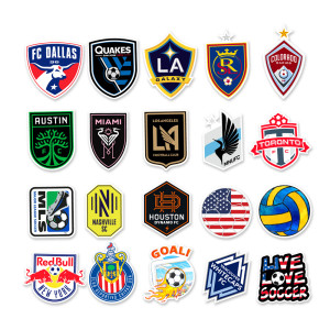 50pcs Soccer team graffiti stickers decorative suitcase notebook waterproof detachable stickers