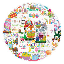 50pcs happy easter graffiti stickers decorative suitcase notebook waterproof detachable stickers