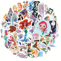50pcs Cartoon Mermaid graffiti stickers decorative suitcase notebook waterproof detachable stickers