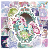 50pcs Colorful Unicorn graffiti stickers decorative suitcase notebook waterproof detachable stickers