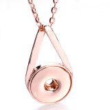 3 styles  Necklace 80CM chain Rose gold silver metal  fit 20MM chunks snap button jewelry