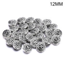 26 letters 12mm  Silver Plated  snap Metal snap buttons