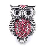20MM owl design Rhinestone  Metal snap buttons