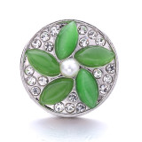 20MM Flowers design Rhinestone  Metal snap buttons