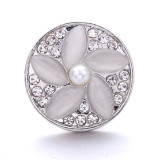 20MM Flowers design Rhinestone  Metal snap buttons