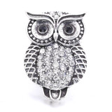 20MM owl design Rhinestone  Metal snap buttons