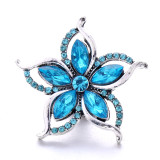 20MM Flowers design Rhinestone  Metal snap buttons