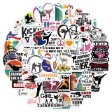 50pcs Taekwondo graffiti stickers decorative suitcase notebook waterproof detachable stickers
