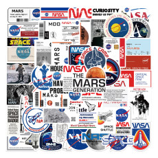 50pcs Cartoon Space Agency Astronaut graffiti stickers decorative suitcase notebook waterproof detachable stickers