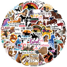 50pcs horse riding graffiti stickers decorative suitcase notebook waterproof detachable stickers